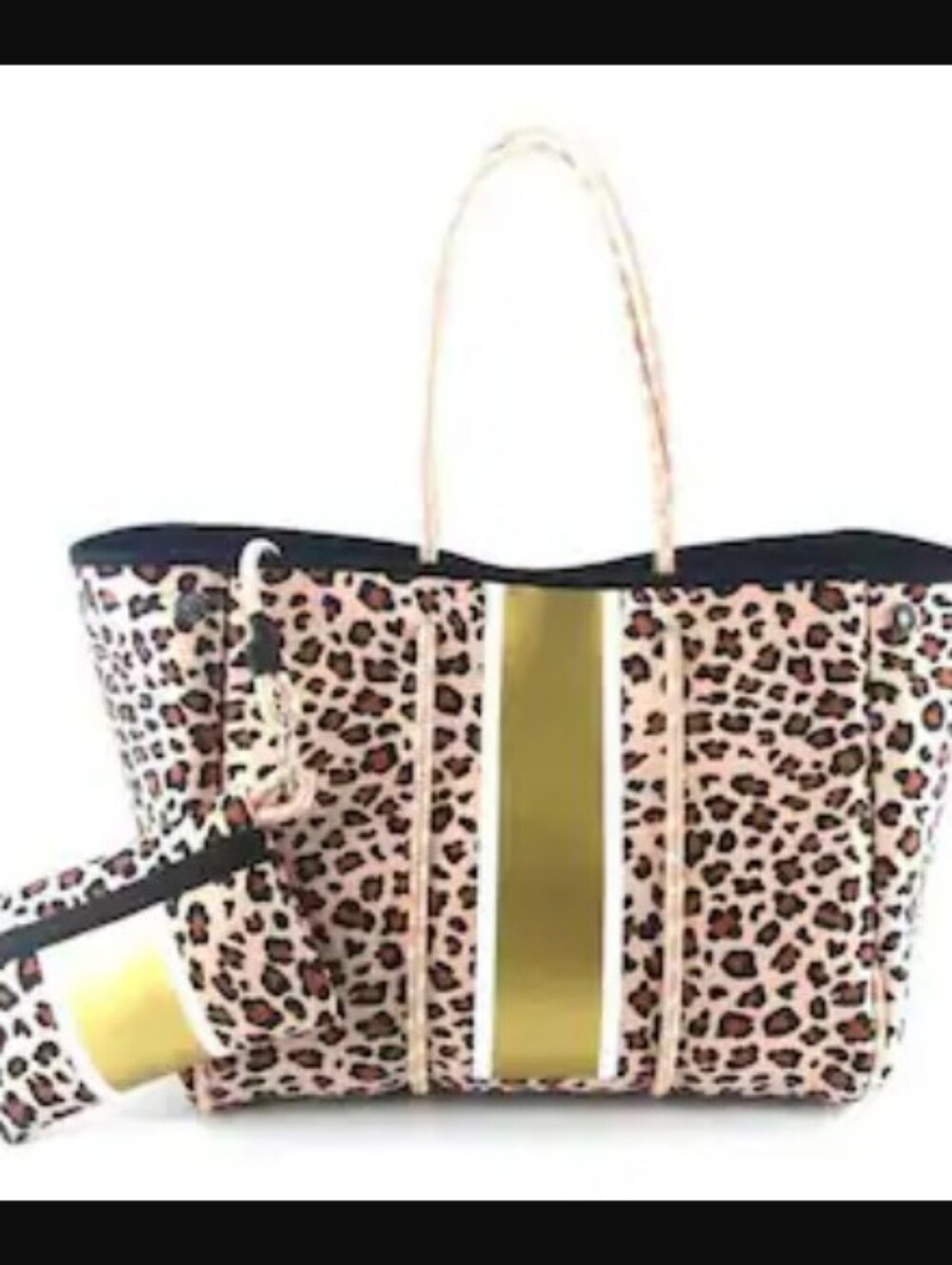 2pc Leopard 🐆 Print Large Tote Bag & Matching Zip Pouch-Wristlet 🤎 - Picture 2 of 10